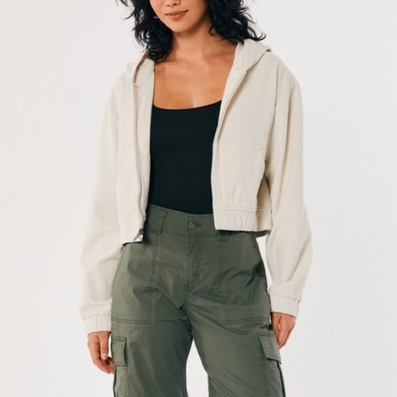 Hooded corduroy light zip up - Picture 1 of 6